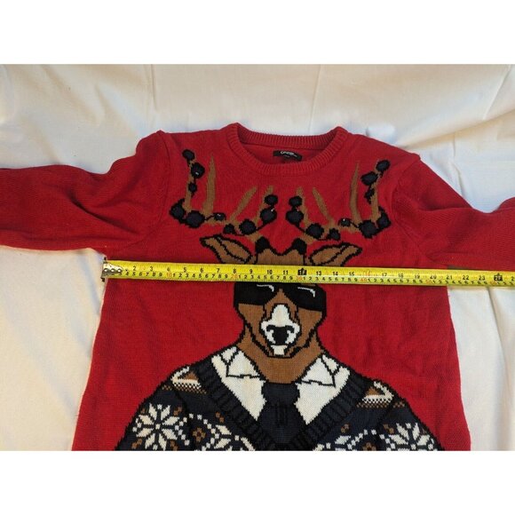 Unisex Ugly Light Up Christmas Sweater‎ Reindeer Medium Cold-Weather Layer - Picture 7 of 11